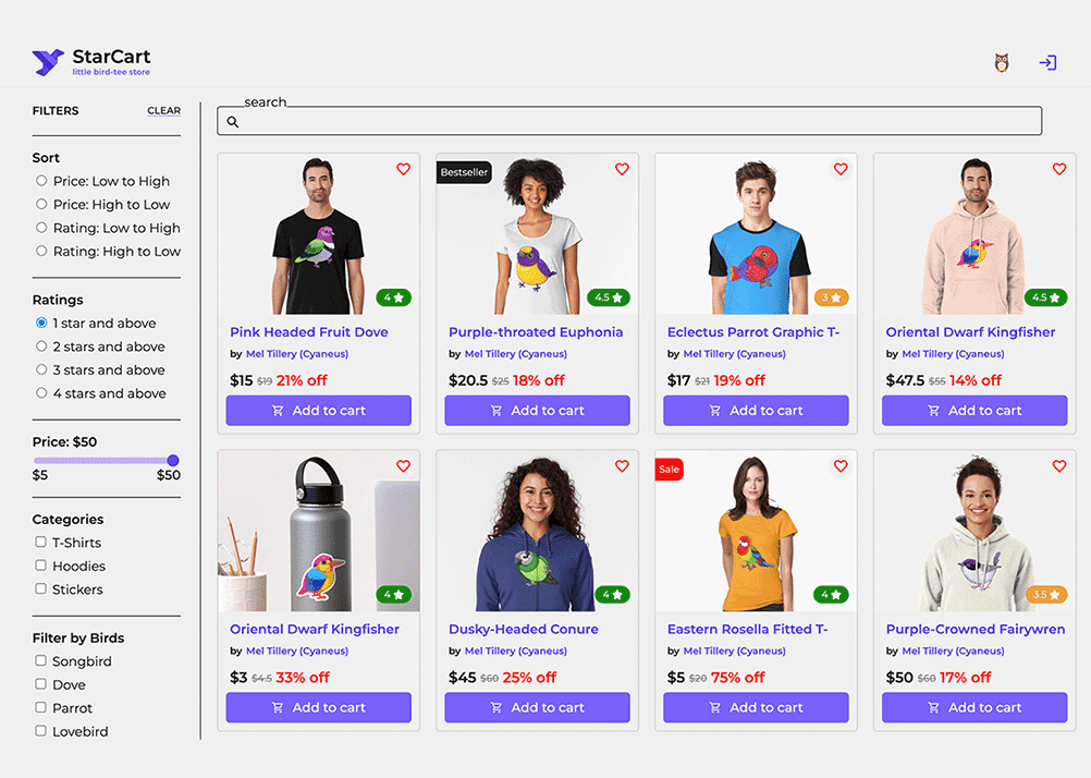 StarCart - an e-commerce store